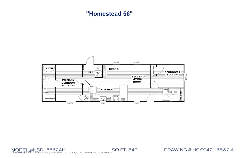 Homestead 56 HSD16562A Floor Plan