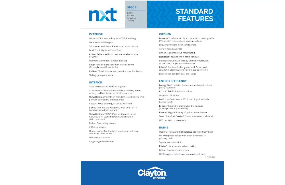 NXT – Multi-Section Standard Features