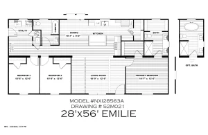 Emilie 28 x 56 – Floor Plan