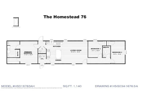 Homestead 76 – HSD16763A – Floor Plan Homestead 76 – HSD16763A – Floor Plan