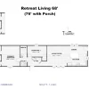 Retreat Living 68' (76 with Porch) Floor Plan