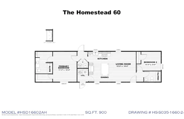 Homestead 60 – HSD16602A – Floor Plan