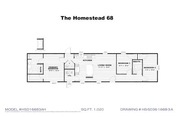 Homestead 68 – HSD16683A – Floor Plan Homestead 68 – HSD16683A – Floor Plan