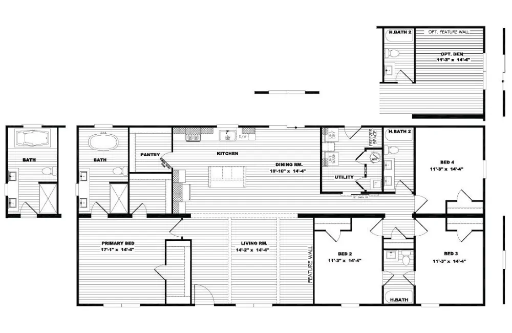 Clayton EVERETT ELITE 4 Bed 3 Bath Mobile Home For Sale