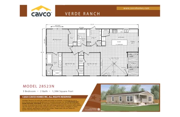 Double Verde 52 VC28563N Floorplan Double Verde 52 VC28563N Floorplan