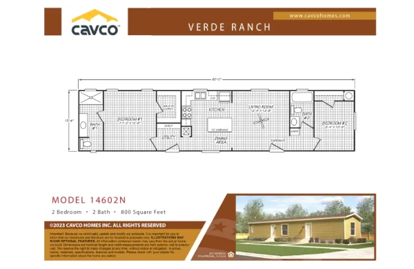 Verde Ranch 60 VC14602N Floorplan Verde Ranch 60 VC14602N Floorplan