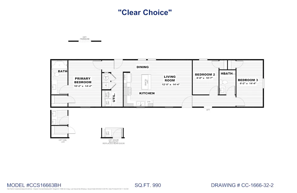 Clear Choice 66 CCS16663B Floor Plan