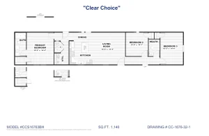 Clear Choice 76 CCS16763B Floor Plan