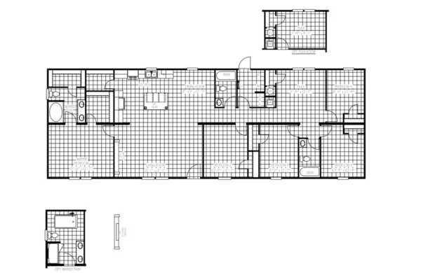 Bahama 28x76 FAC28765A Floor Plan Bahama 28x76 FAC28765A Floor Plan