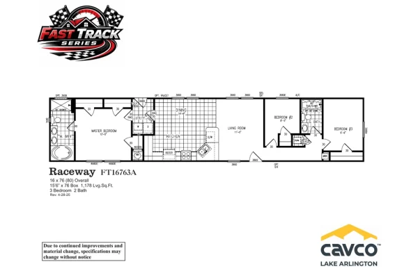 FT16763A Raceway Floor Plan