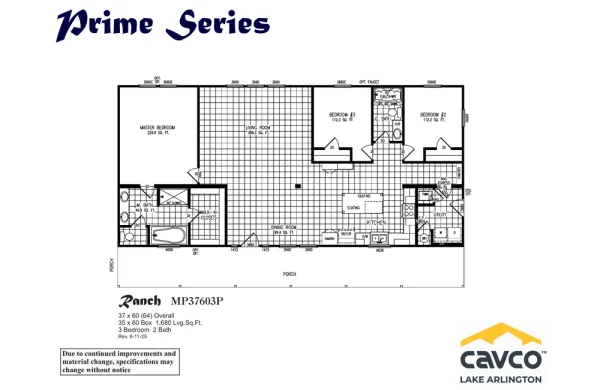 MP37603P Ranch Floor Plan MP37603P Ranch Floor Plan