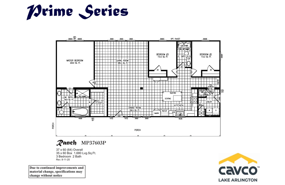 MP37603P Ranch Floor Plan