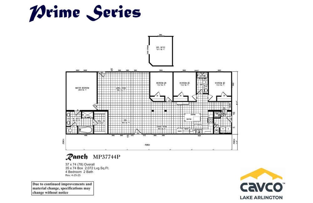 MP37744P Ranch XL Floor Plan